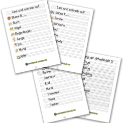 Arbeitsblätter Erstes Lesen und Schreiben (DOWNLOAD)