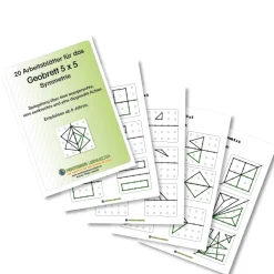 20 Arbeitsblätter für das Geobrett 5x5
