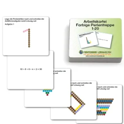 Arbeitskartei Farbige Perlentreppe 1-20