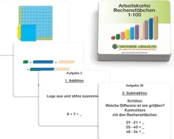 Arbeitskartei Rechenstäbchen 1-100