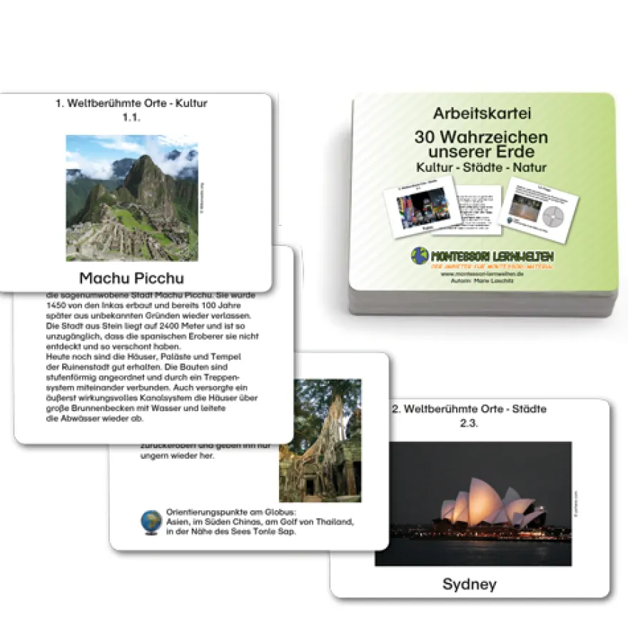 Arbeitskartei: 30 Wahrzeichen unserer Erde - Kultur - Städte - Natur (DOWNLOAD)