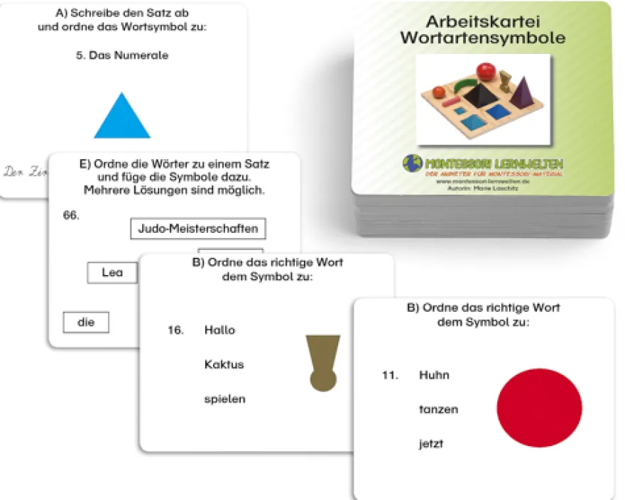 Arbeitskartei Wortartensymbole
