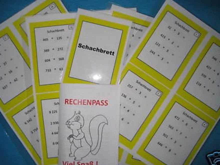 Aufgabenkarten für das Schachbrett