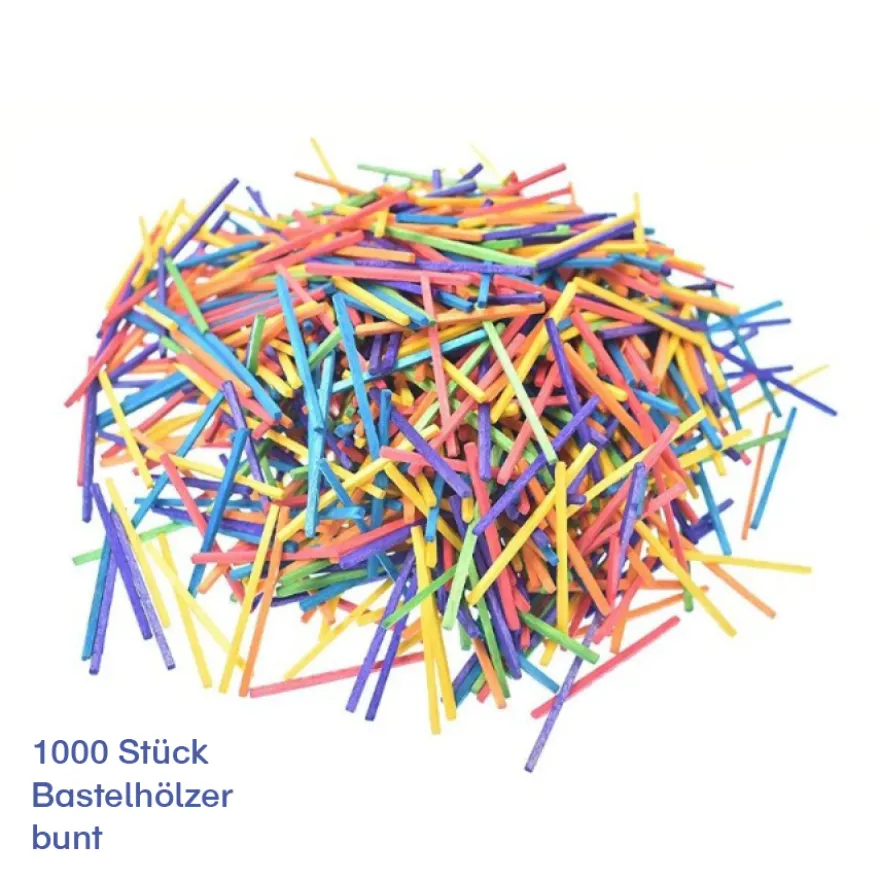 1.000 bunte Bastelhölzer
