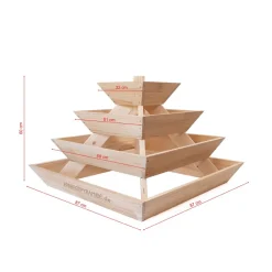 Erdbeerpyramide mit 4 Etagen aus witterungsbeständigem Lärchenholz