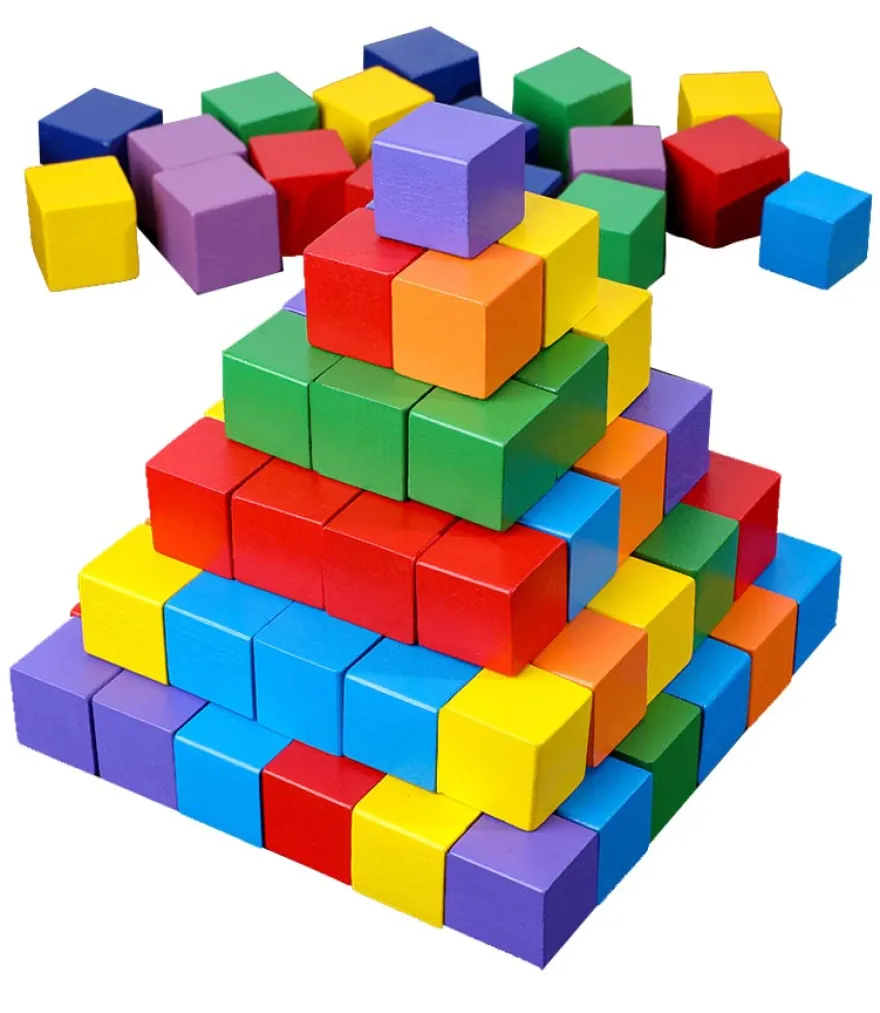 100 farbige Holzwürfel 2x2x2 cm