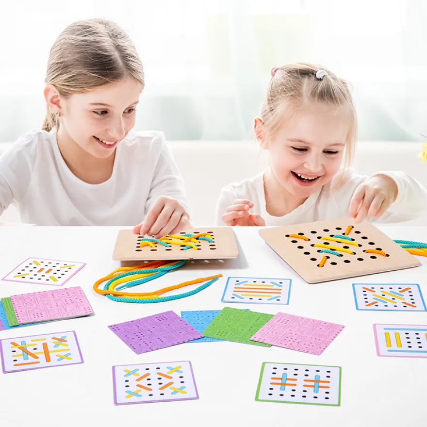 Fädeln um die Wette! Partnerspiel mit Fädelvorlagen