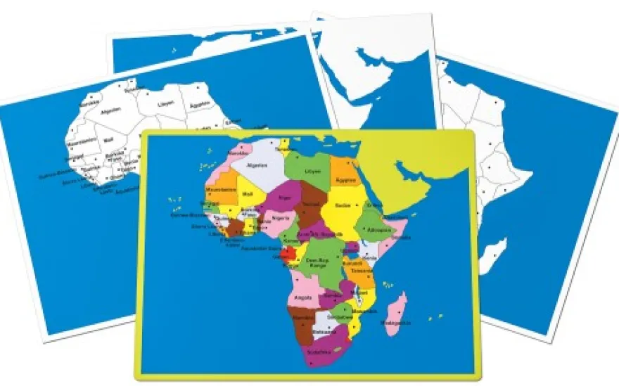 4 große Kontrolltafeln zur Puzzlekarte Afrika (DOWNLOAD)