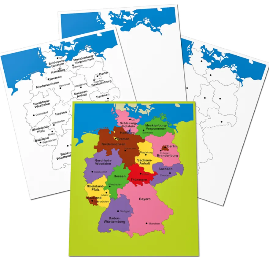 4 große Kontrolltafeln zur Puzzlekarte Deutschland (DOWNLOAD)