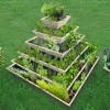 Große Pflanzpyramide aus Holz - ideal als Erdbeerpyramide und Kräuterpyramide