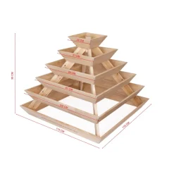 Große Pflanzpyramide aus witterungsbeständigem Lärchenholz - ideal als Erdbeerpyramide und Kräuterpyramide