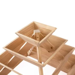 Große Pflanzpyramide aus witterungsbeständigem Lärchenholz - ideal als Erdbeerpyramide und Kräuterpyramide