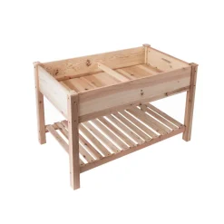 Hochbeet aus Holz mit Ablagefläche