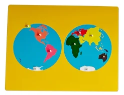 8 Holzpuzzlekarten zu Kontinenten und Ländern