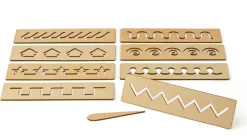 8 Holzschablonen für Schwungübungen im Set