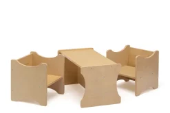 Kindersitzgruppe mit 2 großen Stühlen und einem Tisch - abwischbare Premiumqualität