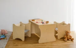 Kindersitzgruppe mit 2 kleinen Stühlen und einem Tisch - abwischbare Premiumqualität