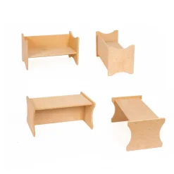 Kleine Wendebank aus Holz - abwischbare Premiumqualität
