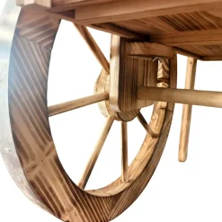 Marktwagen mit Baldachin - Holzwagen mit Metallbereifung