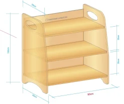 Montessori-Regal aus Holz - abwischbare Premiumqualität