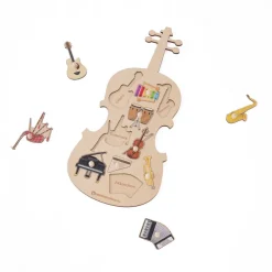 Musikinstrumente-Puzzle aus Holz