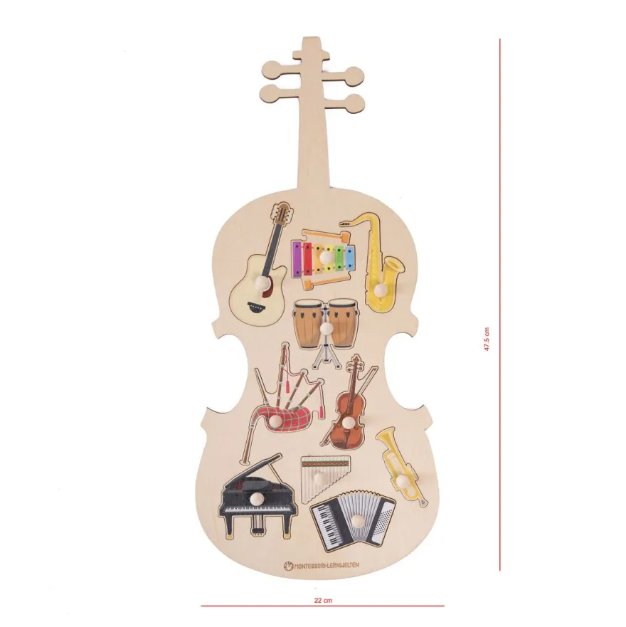 Musikinstrumente-Puzzle aus Holz