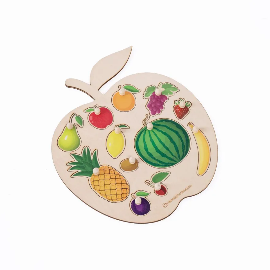 Obst-Puzzle aus Holz