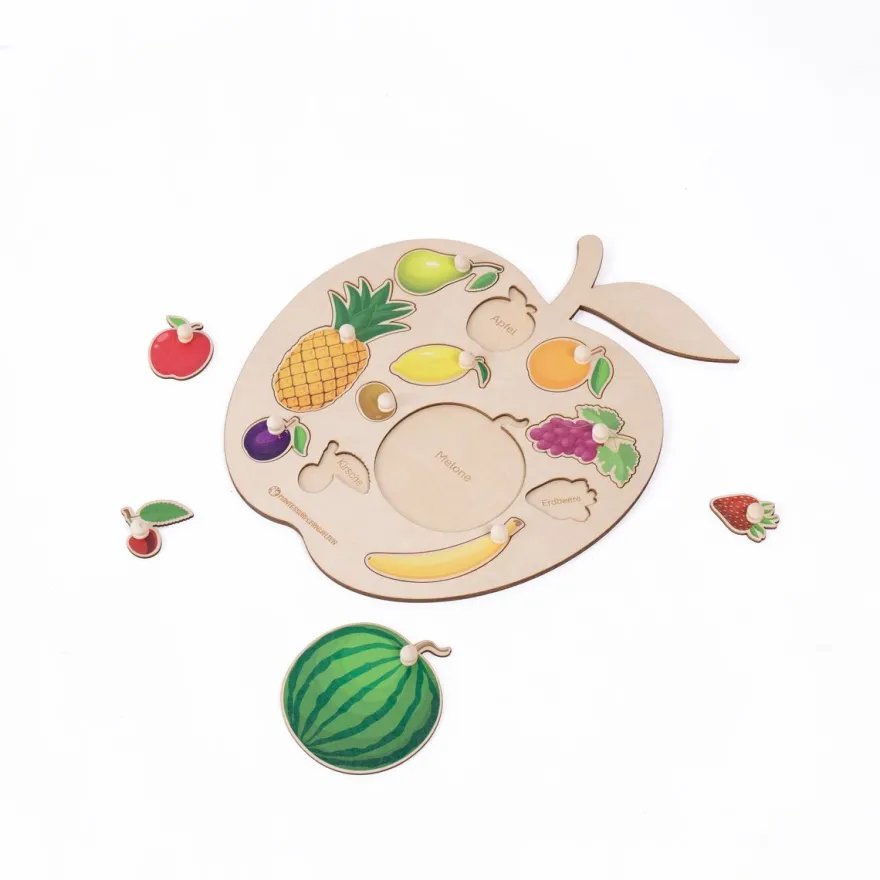 Obst-Puzzle aus Holz