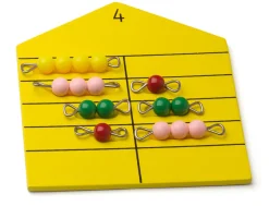 Perlenhäuser mit Perlenstäbchen - Zahlenzerlegung und Addition von 1-10