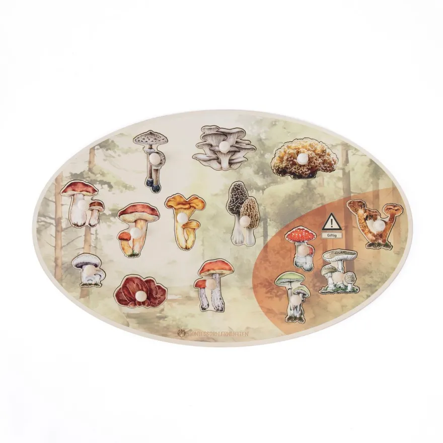 Pilze-Puzzle aus Holz