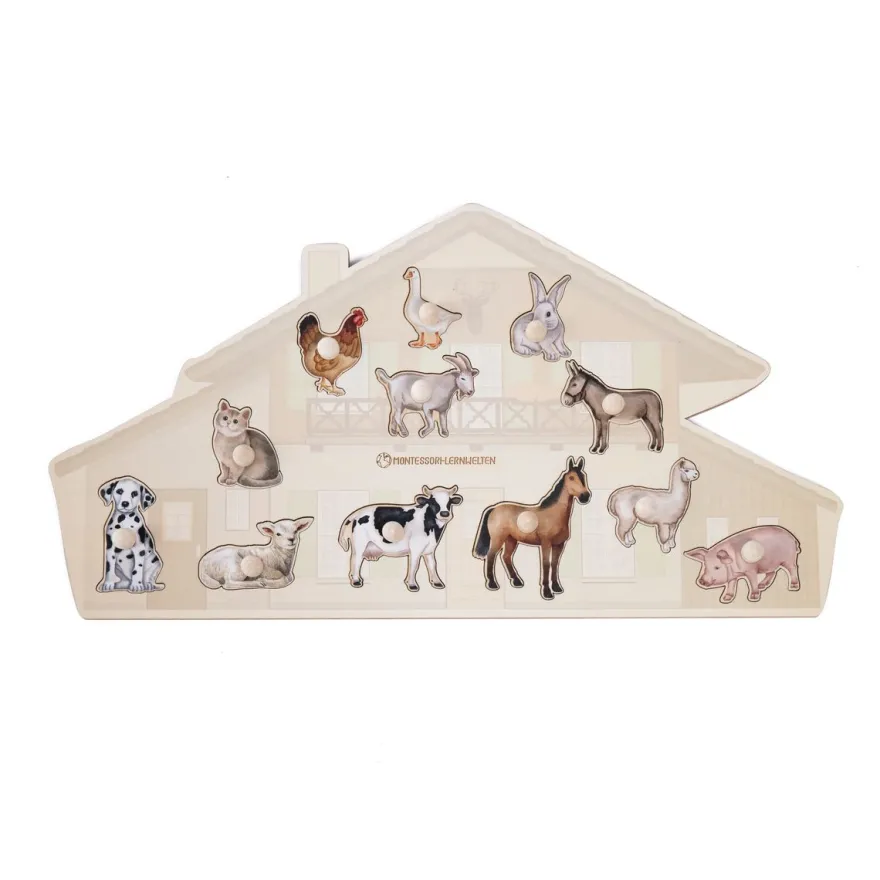 Puzzle Bauernhoftiere aus Holz