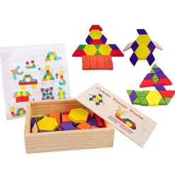 Puzzlekiste mit farbigen Formen