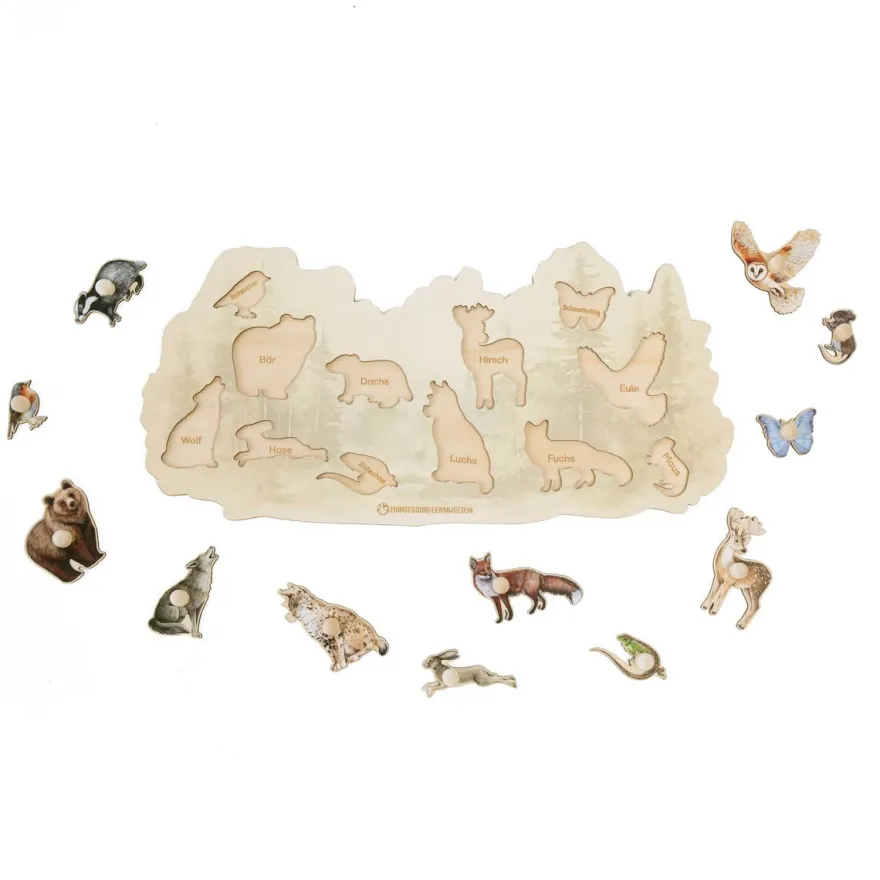 Puzzle Wildtiere aus Holz