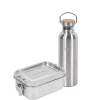Set: Edelstahldose und Edelstahlflasche