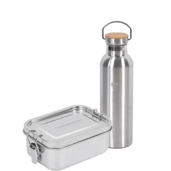 Set: Edelstahldose und Edelstahlflasche