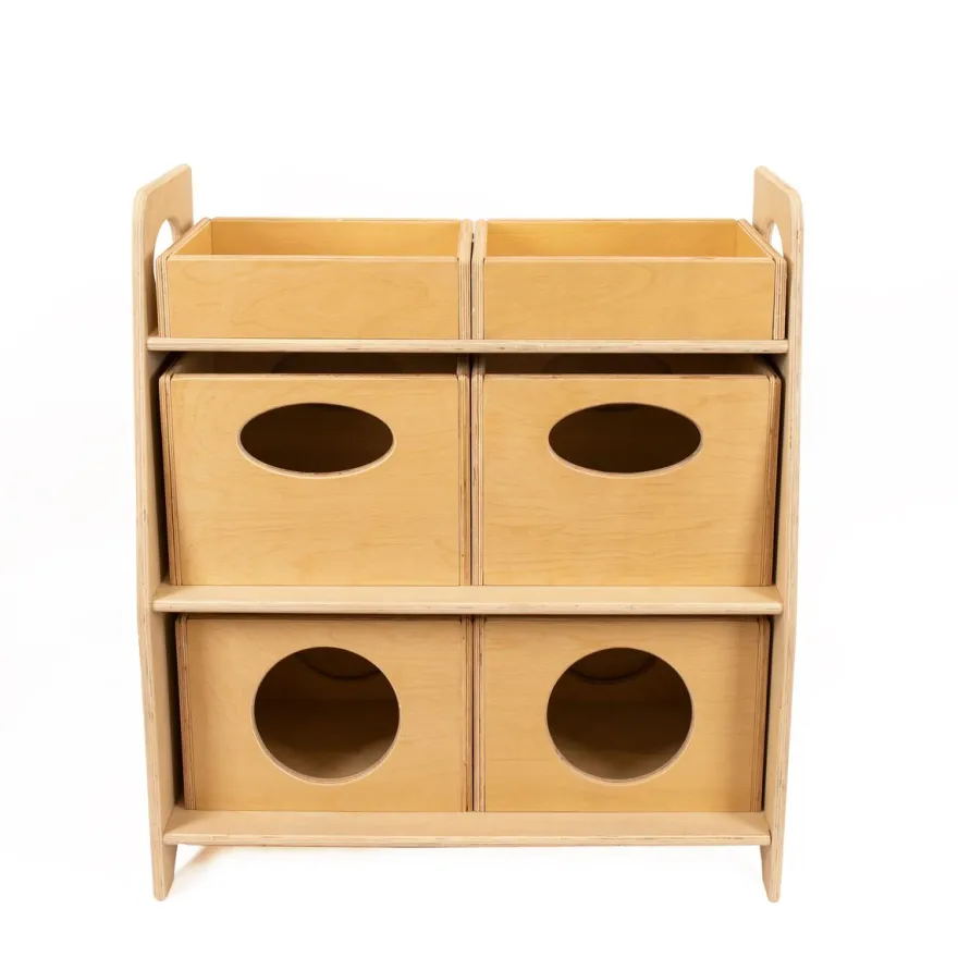 Spielzugregal aus Holz mit Schubladen - Premiumqualität