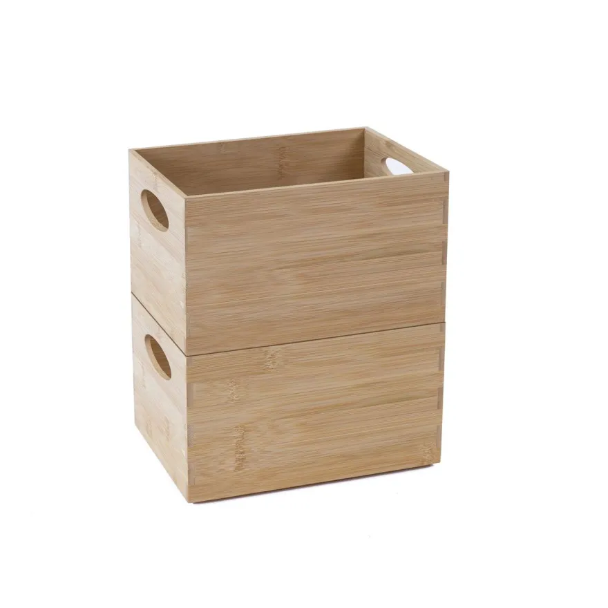 Stapelkiste aus Bambus, 24,5 x 16,5 x 15 cm