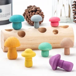 Steckspiel mit bunten Pilzen