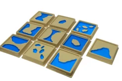 Tafeln mit 10 Land- und Wasserformen