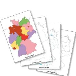 Umrisskarten Deutschland - Bundesländer, Flüsse/Seen und Küsten/Grenzen (DOWNLOAD)