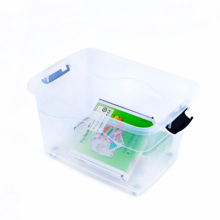4 x XL Aufbewahrungsbox mit Deckel - stapelbar und rollbar