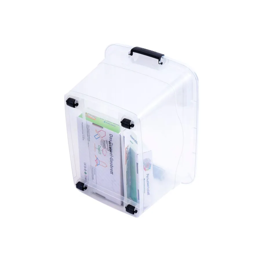 4 x XL Aufbewahrungsbox mit Deckel - stapelbar und rollbar